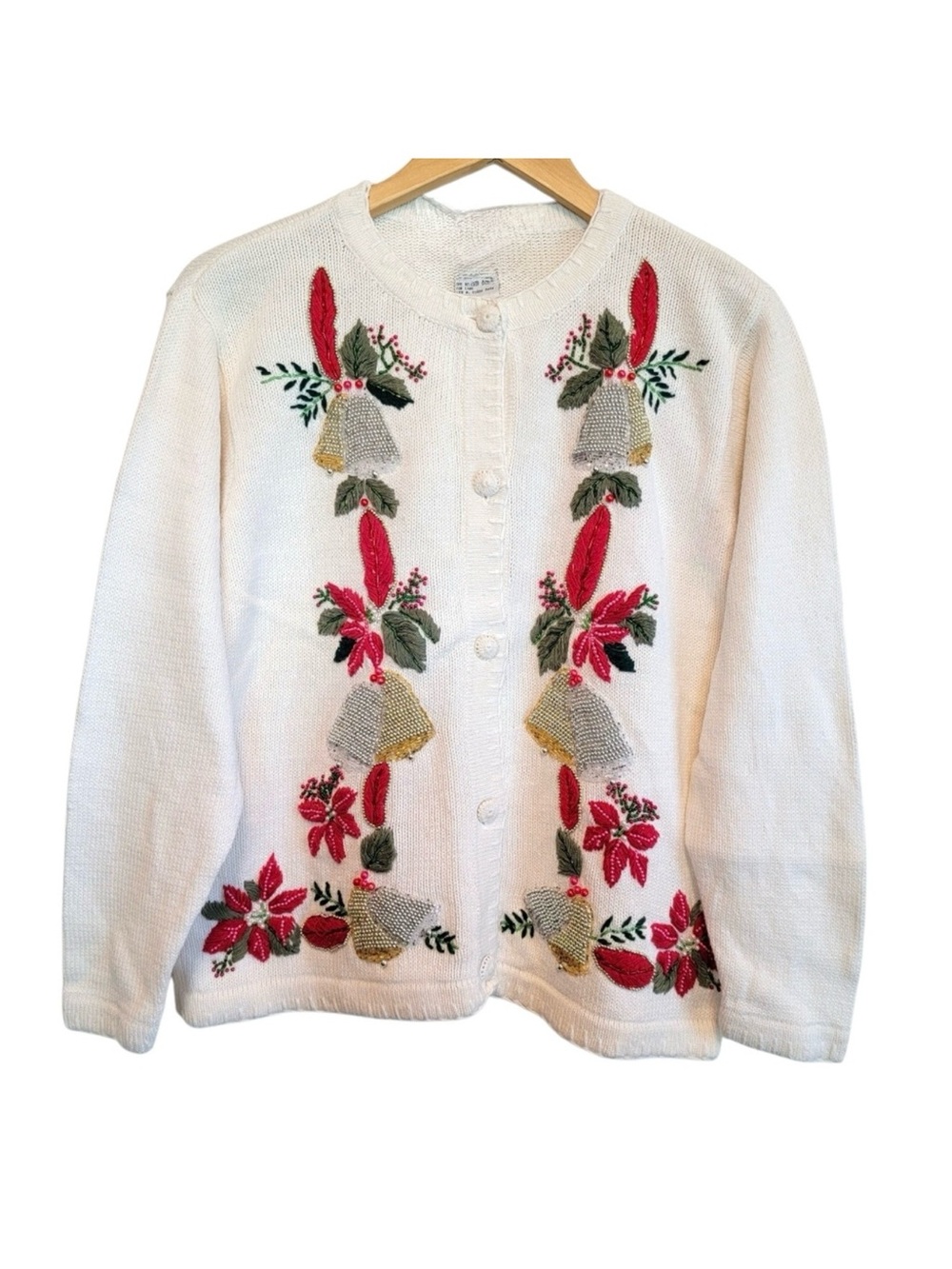 OHI vintage OHI cream Christmas cardigan sweater